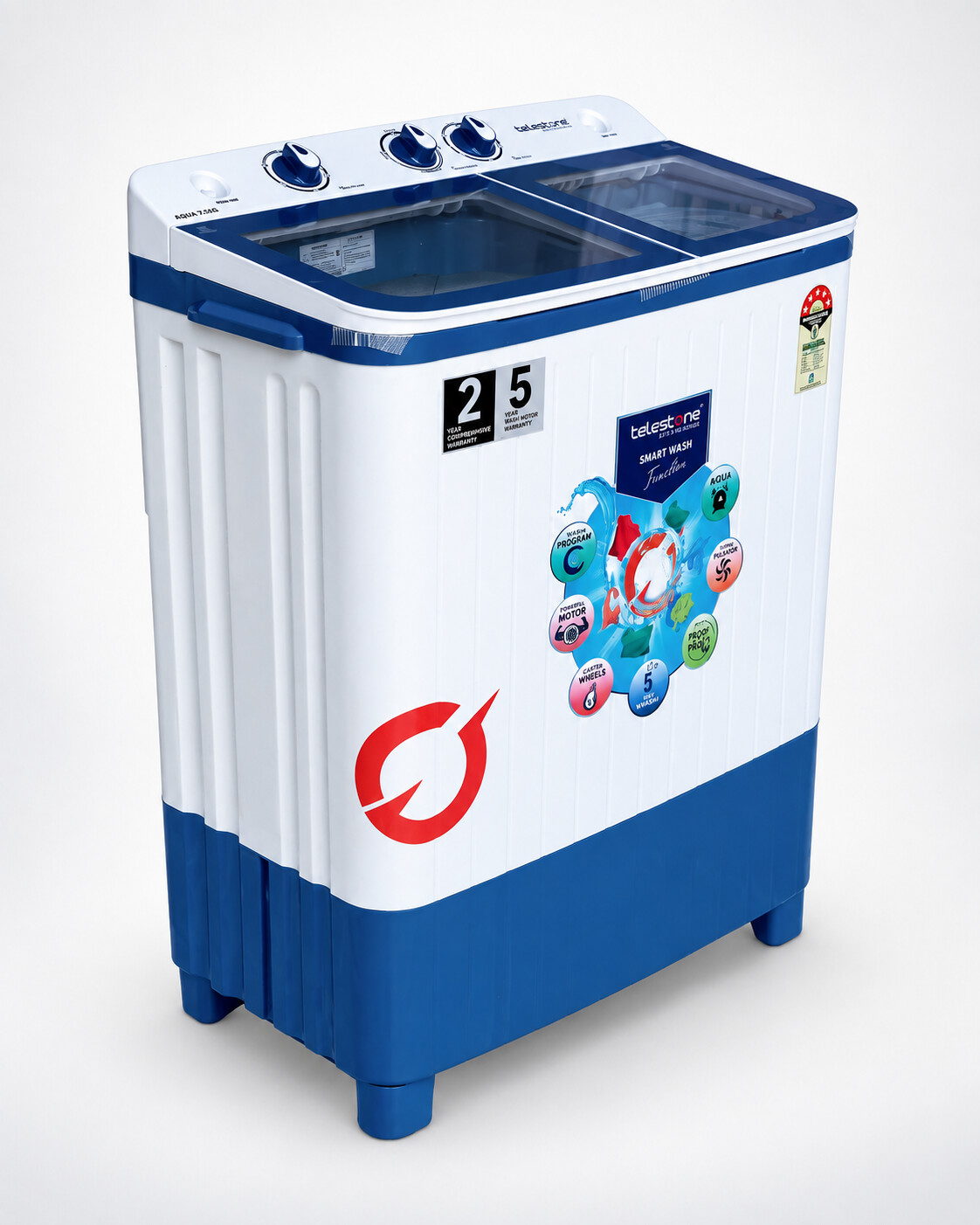 Aqua 7.5 kg Semi-Automatic Washing Machine — Glass — view 3