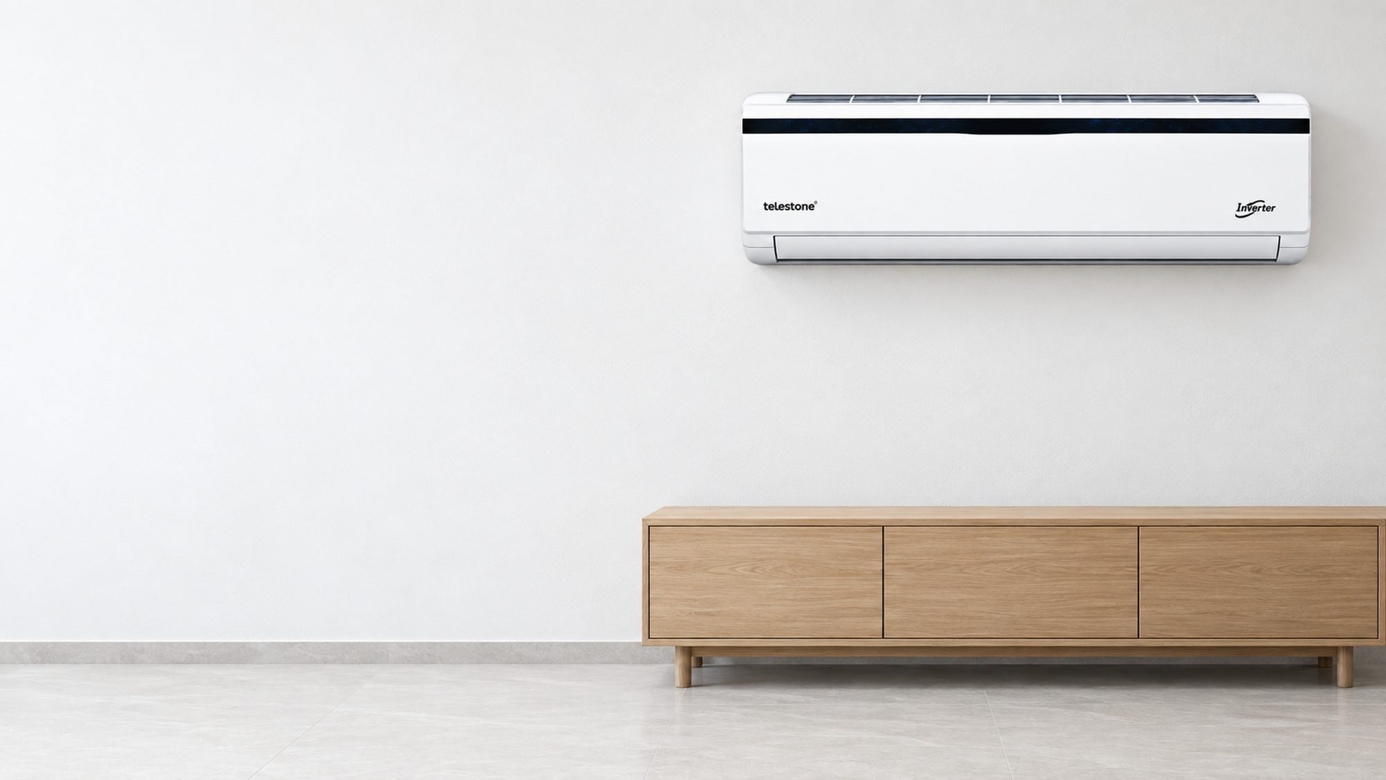 An inverter split unit, convertible to the room.
